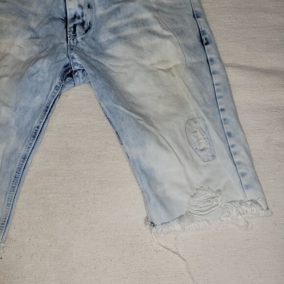 Smoke Rise Shorts Mens Sz 34 Blue Jean Distressed Y2k Fray Preppy Acid Wash - Picture 10 of 15